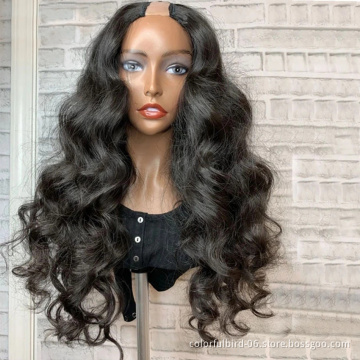 natural color body wave Human Hair Wig U part wig for Black Women body wave wig black Hair extension upart